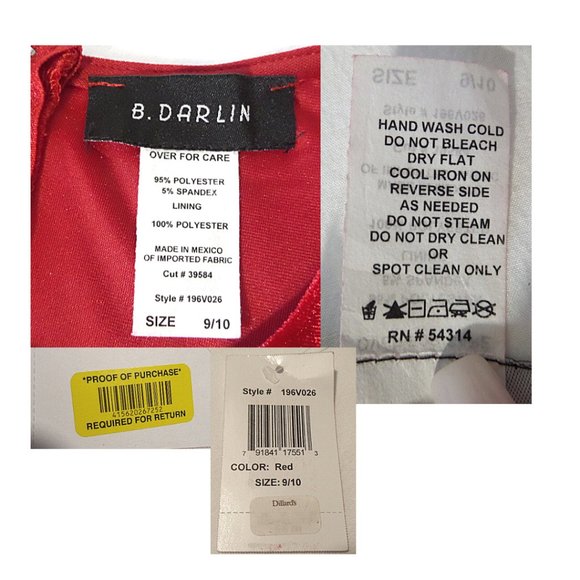 B. Darlin | Long Sleeve Crew Neck Bodycon Red Velvet Dress (NWT) - Picture 7 of 7